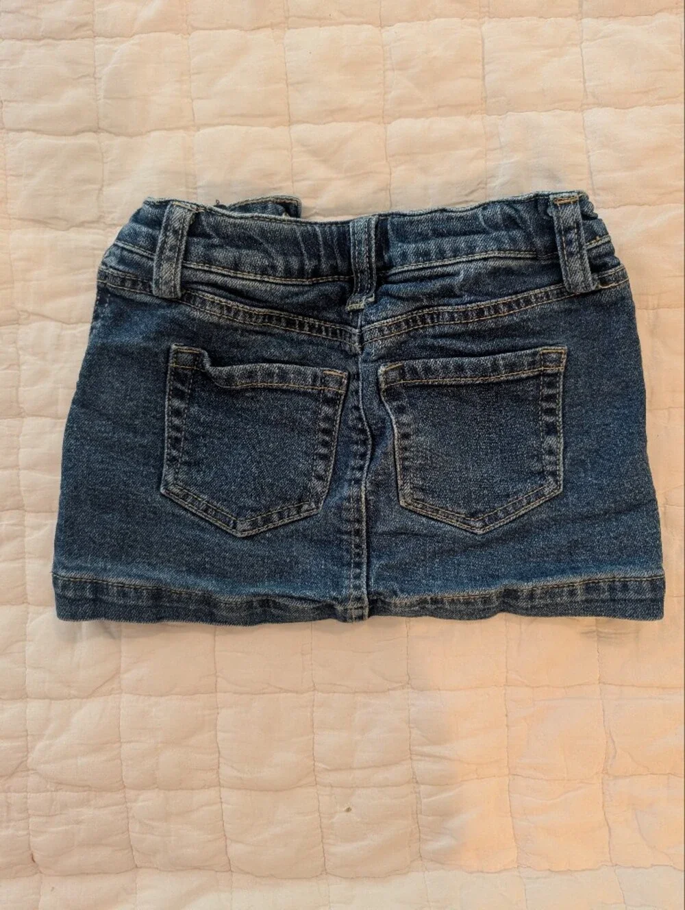 Dark Blue Denim Girls Jeans Skirt with Button Front